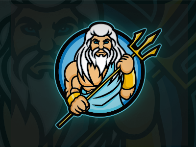 Poseidon Mascot Logo esports esports logo gaming god logo logo design mascot mascot logo neptune poseidon sea team