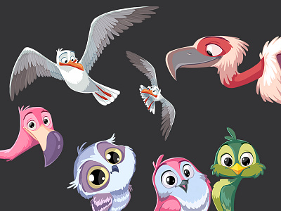 Little Talks bird birds characters fashion flamingo magazine owl seagull vulture