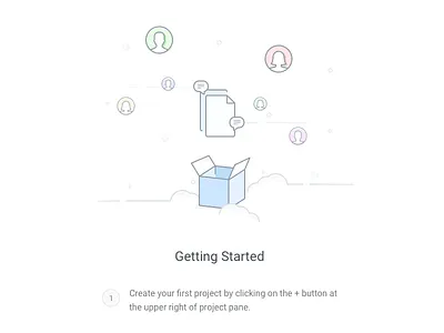 Getting Started blank slate icons illustration onboarding webapp