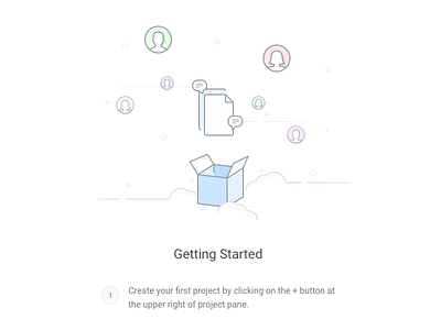 Getting Started blank slate icons illustration onboarding webapp