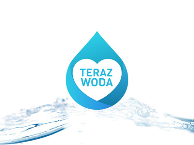 Teraz Woda blue drop gradient health logo water