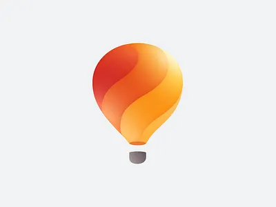hot-air balloon hot air balloon light bulb logo mark orange