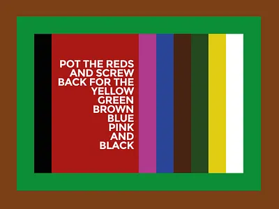 Pots the reds and screw back... colours design graphics illustration snooker sport table