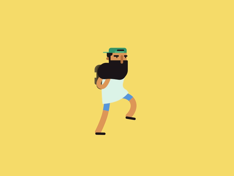 Jake running animation beard development flat game hipster jake lovemyjob wiggle smooth