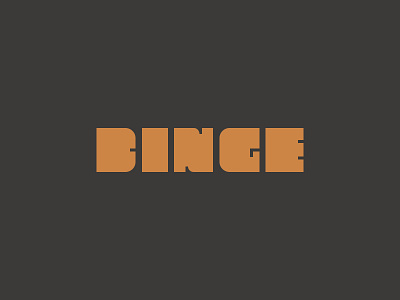 Binge v2 Custom Wordmark big binge block fat geometric lettering