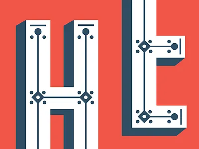 Workin' On Some Type blue decorative display drop shadow letterform red type vector white