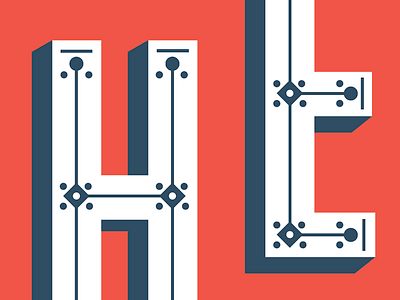 Workin' On Some Type blue decorative display drop shadow letterform red type vector white