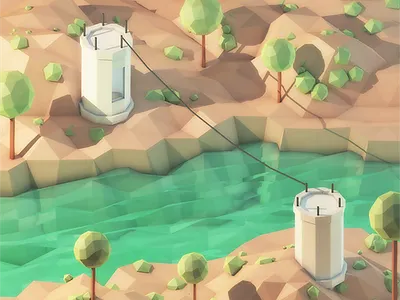 Dribbble Debut 3d illustration low poly