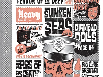 No cure Magazine Editorial Illustration drawing duo tone editorial illustration fonts gig poster illustration magazine poster skull type typography