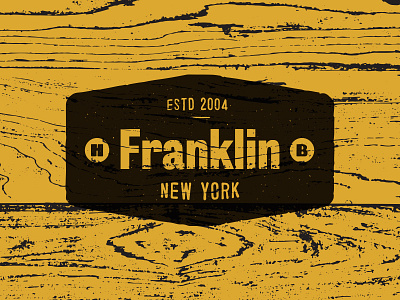 Franklin Badge badge grunge illustrator new york ny retro texture wood