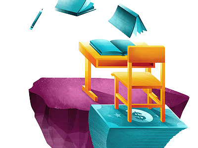 Adult Literacy design editorial illustration