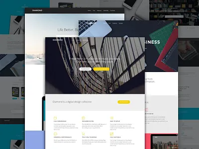Diamond Landing Page agency clean coming desktop diamond elegant landing page simple soon templates ui