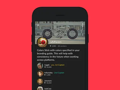 Group Profile banner chat ios iphone messaging profile ui ux