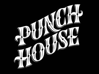 Punch House design lettering logo pop up bar type