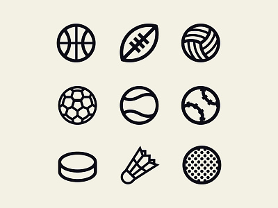Sports balls icons ball baseball basketball football golf hockey icon soccer tennis volleyball
