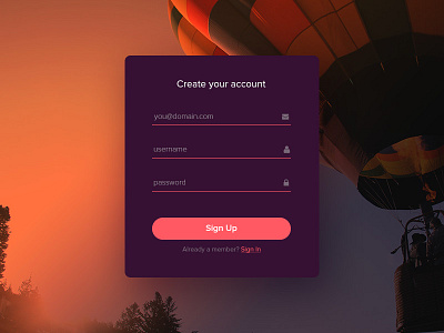 Sign Up 001 dailyui form signup ui web