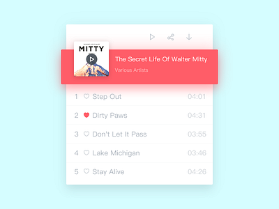 Player arvin list loveui music player ui widget