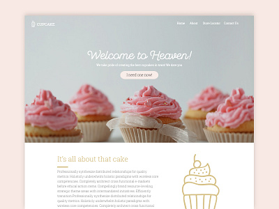 Daily UI - Day 3 - Landing Page cupcake cute dailyui landing landing page page ui
