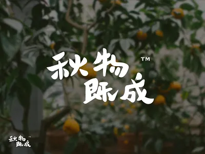 秋物既成logo branding brush font logo penmanship typeface word