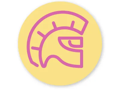 Warrior badge badge gladiator helmet warrior