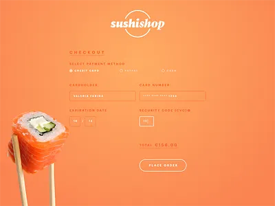Daily UI #002: Credit Card Checkout checkout daily daily ui form restaurant sushi ui