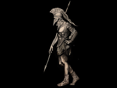 Spartan 92x200cm drawing gym helmet man painting spartan