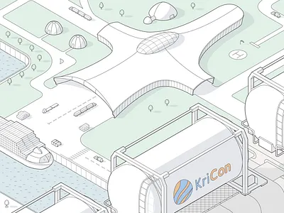 Illustration For Kricon 2016 Calendar container futurism graphic design illustration logistics tank transport vehicle