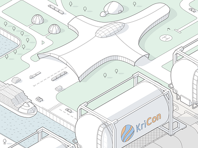 Illustration For Kricon 2016 Calendar container futurism graphic design illustration logistics tank transport vehicle