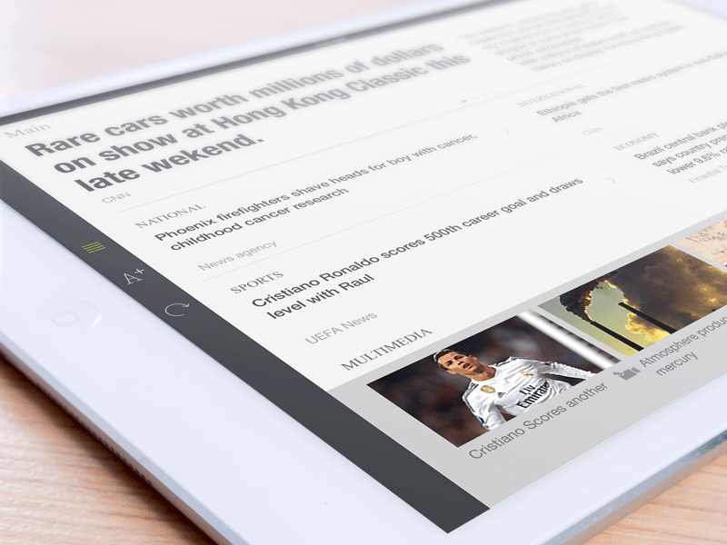 News App app content drawer expand ios ipad media mobile news