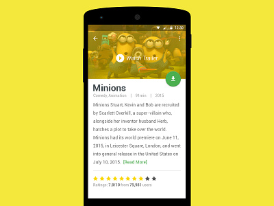 Material Movie Download App android app app interface layout material movie ui
