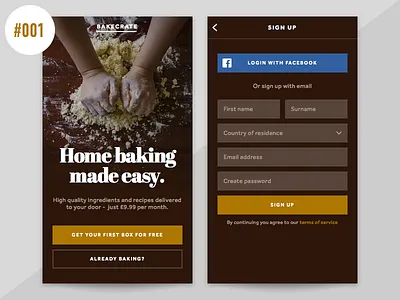 Daily UI #001 - Sign Up app dailyui form home login register screen signup