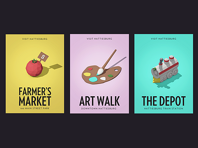 Visit Hattiesburg Posters 3d c4d illustration low poly paint poster toys