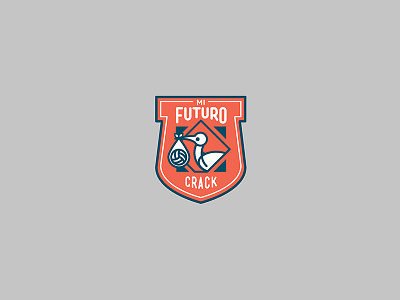 My future crack design football illustration graphic design logo stork