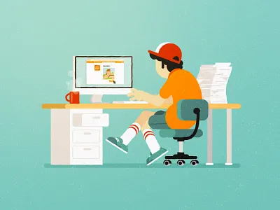 The Webmaster characterdesign flatdesign motiondesign wip