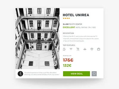 Hotel Product Card booking card concept hotel travel trivago ui ux web
