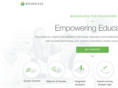 Teaching Page boundless edtech education green grey teaching