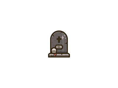 Trick or treat? cross flat gravestone halloween icon skull