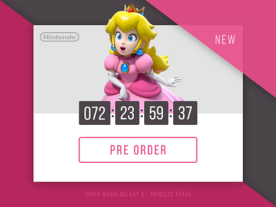 009 - Princess Peach cards countdown galaxy nintendo preorder princess super mario timer toy