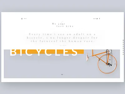 Evolution of the bicycle ~ Menu open bicycle bike clean onepage type ui ux web
