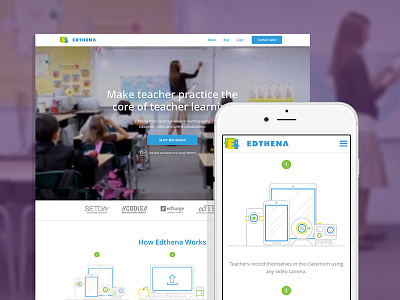 Edthena Website color edthena education icons mobile teachers video website