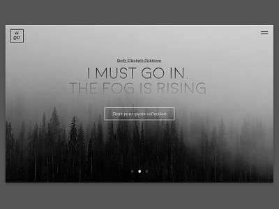 DailyUI Landing Page - Quote Collection 003 blackandwhite creepy dailyui halloween landingpage modern simple ui website