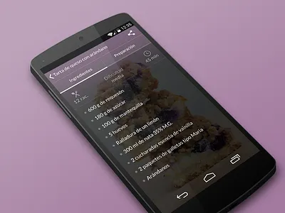 Recetas de mamá. Android Application android app design recipes uiux