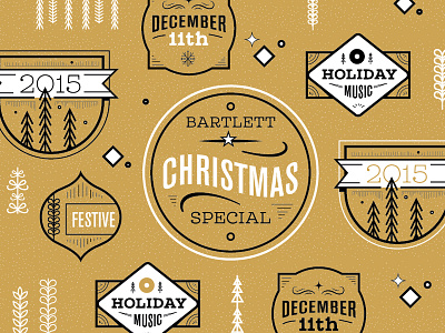 Bartlett Christmas Special badge christmas concert holiday music stamps
