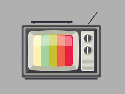 Old School antique color design graphic icon illustration logo media television tv