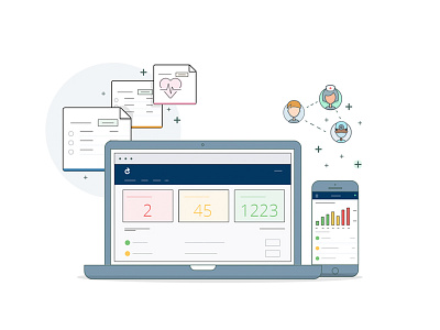 Illustration | Manage card icon clean icons dashboard icon graph icons iphone mobile nurse ui ui illustration