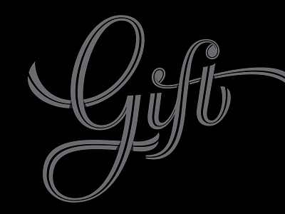 Gift inline lettering shadow