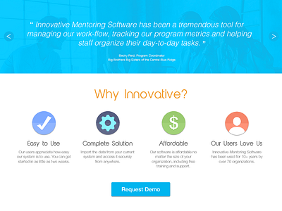 Innovative Mentoring Redesign demo layout quote software ui website