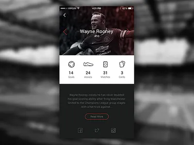 Player Profile app app design ios manchester mobile player profile soccer squad ui ux