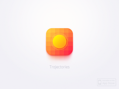 Trajectories app icon dot orange ui yellow