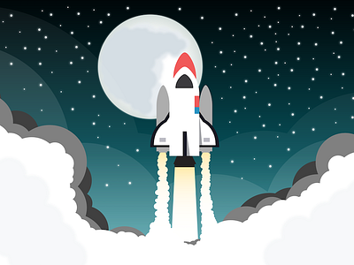 Flat Rocket flat illustration rocket vector